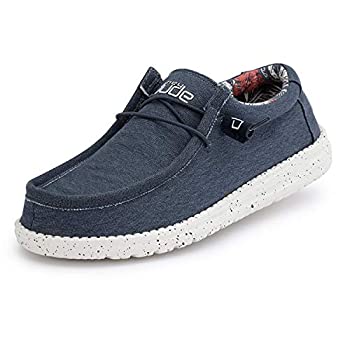 【中古】【輸入品・未使用】[HEY DUDE] Wally Stretch - Casual Men's Shoes - Color Blue - Lightweight Comfort - Ergonomic Memory Foam Insole - Size JP 28画像