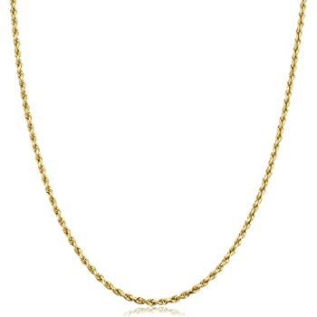【中古】【輸入品・未使用】Kooljewelry ソリッド10Kイエローゴールド 1.7mmロープチェーンネックレス%ｶﾝﾏ% 金属%ｶﾝﾏ%