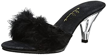【中古】【輸入品・未使用】Ellie Shoes E-305-Sasha 3%ﾀﾞﾌﾞﾙｸｫｰﾃ% Heel Maribou Slipper. Black 6