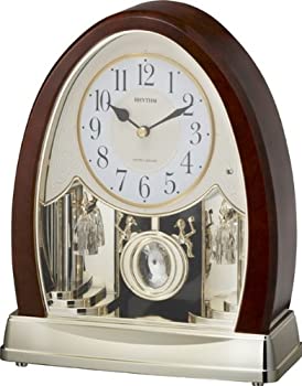 【中古】【輸入品・未使用】(Brown) - Rhythm Clocks%ﾀﾞﾌﾞﾙｸｫｰﾃ%Joyful Crystal Bells%ﾀﾞﾌﾞﾙｸｫｰﾃ% Musical Motion Mantel Clock