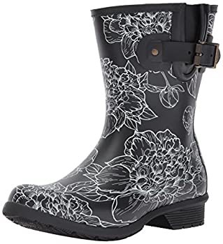 【中古】【輸入品・未使用】ChookaレディースメモリーフォームCity Printed Mid Waterproof Rain Boot カラー: ブラック