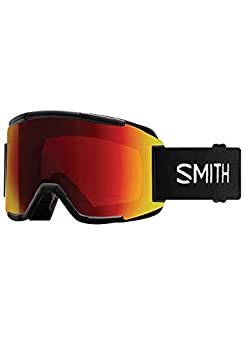 【中古】【インポート品・未当て嵌める】Smith Squad スノーゴーグル 黒いこと クロマポップサンレッドミラーと黄色水晶体付き添い人