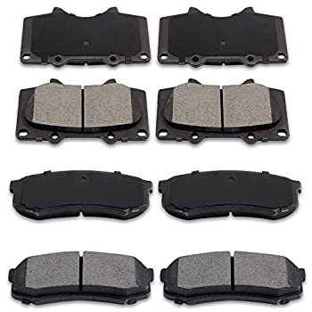 【中古】【輸入品・未使用】ECCPP ブレーキパッド 8点 セラミックディスクブレーキキット 2010-2019年式レクサス GX460、2003-2009年式レクサス GX470、2003-2019年式トヨタ