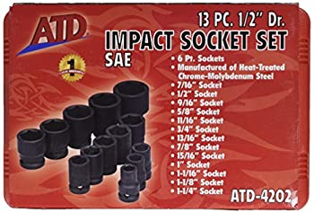 【中古】【インポート品・未当て嵌める】ATD Tools ATD-4202 13 Pc. 6-Point Standard Impact Socket Set