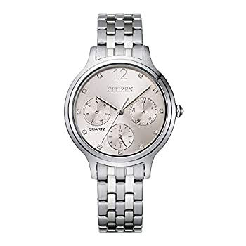 【中古】【インポート品・未当て嵌める】CITIZEN シチズン ED8180-52X Ladies Quartz Silver/pink stainless Watch ウオッチ シルバーステンレススチール クォーツウォッチ サクラ色ラウンド