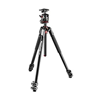 【中古】【インポート品・未当てはめる】Manfrotto 190XPRO 軽銀 3一部分三脚一揃いの道具 どんぶり鉢天々付き添い人 (MK190XPRO3-BHQ2) 黒いこと