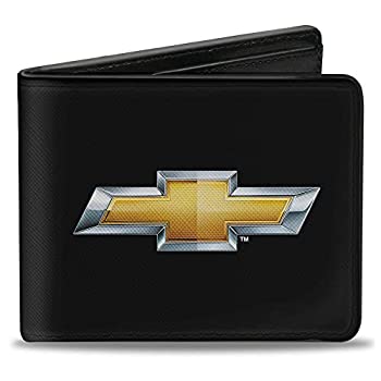 【中古】【輸入品・未使用】二つ折り財布 ? シボレーボウタイ ブラック/ゴールドロゴ センター