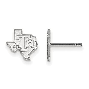 【中古】【インポート品・未当て嵌める】Texas A \u0026 M Extra Small ( 3?/ 8in)郵便受けイヤリング( 10?K白いことゴールド)