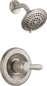【中古】【インポート品・未当てはめる】(Handle + Shower Head%ｶﾝﾏ% Stainless) - Delta T14238-SS Lahara 14 Series Single-Function Shower Trim Kit with 5-Spray Touch Clean Showe