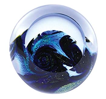 【中古】【インポート品・未当て嵌める】Glass Eye Studio ブループラネット 吹き瑠璃 ペーパーウェイト インテリア・寝具・収納-その他