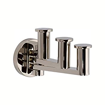 【中古】【輸入品・未使用】(Polished Nickel) - Ginger 4610T/PN - Kubic Triple Pivoting Robe Hook%カンマ% Plain Rosette - Polished Nickel Finish|スカイマーケットプラス