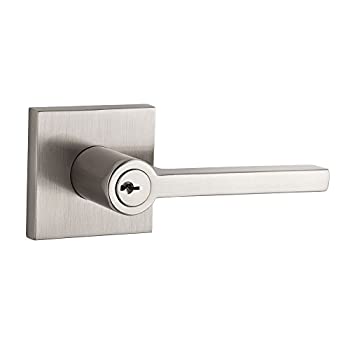 【中古】【輸入品・未使用】Baldwin ENSQUCSR150 Reserve Entry Lockset x Square with Contemporary Square Rose%ｶﾝﾏ% Satin Nickel Finish by Baldwin
