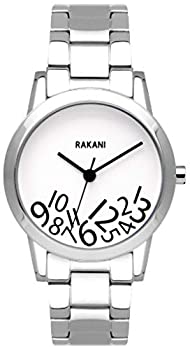 【中古】【インポート品・未当て嵌める】ラカニ何時？ 32 粍ブラックオンホワイトウォッチ、ステンレススチールバンド
