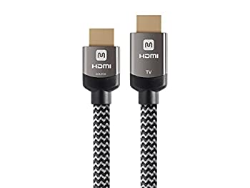 【中古】【輸入品・未使用】Monoprice Monoprice 4K Braided High Speed HDMI Cable 50ft - CL3 In Wall Rated 18Gbps Active Gray