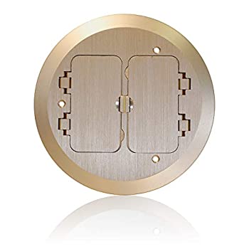 【中古】【輸入品・未使用】Leviton FBC2F-B コンクリートフロアボックス 真鍮メッキカバープレート デコラフリップ蓋2個