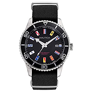 【中古】【インポート品・未当て嵌める】Nautica Men\u0027s NAPPBF910 Pacific Beach Black/Silver Watch Box Set%ｶﾝﾏ% Fabric + Silicone Straps