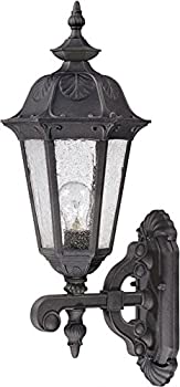 【中古】【輸入品・未使用】Nuvo 60/2033 Arm Up%カンマ% Wall Lantern with Seeded Mist Glass%カンマ% Satin Iron Ore%カンマ% Mid-Size by Nuvo|スカイマーケットプラス