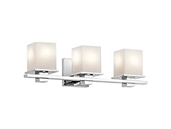 【中古】【インポート品・未当て嵌める】Kichler 45151?Tully 3点火装置24?%ﾀﾞﾌﾞﾙｸｫｰﾃ% wide vanityライトバスルーム物の具with繻子et、 H 6 1/2%ﾀﾞﾌﾞﾙｸｫｰﾃ% x W 24%ﾀﾞﾌﾞﾙｸｫｰﾃ% 45151CH 1