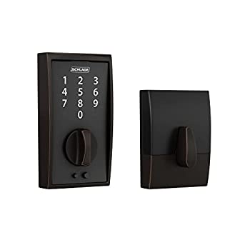 【中古】【インポート品・未当て嵌める】Schlage BE375 CEN 716 Touch Century デッド雄捻子 陰電子キーレスエントリーロック エイジドブロンズ