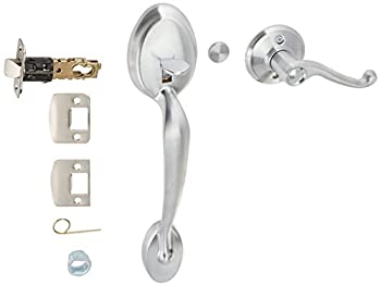 【中古】【輸入品・未使用】Schlage FE285PLY626FLARH サテンクローム プリマス 下部ハンドルセット 電子キーパッド用 フレアインテリア右利きレバー付き