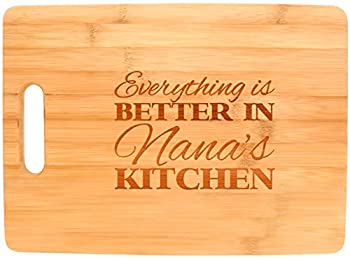 【中古】【インポート品・未当て嵌める】Everything Is Better インチ Nana\u0027s Kitchen Grandma Gift Dﾃδｩcor Big Rectangle Bamboo Cutting Board Bamboo by Gifts For Value 食器・カトラリー・グラス-キッチン用品・食器・調理器具