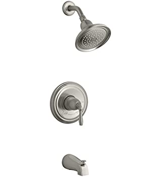 【中古】【輸入品・未使用】KOHLER TS395-4S-BN Devonshire(R) Rite-Temp(R) bath and shower valve trim with lever handle%ｶﾝﾏ% slip-fit spout and 2.5 gpm showerhead 1