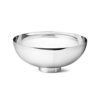 【中古】【インポート品・未当て嵌める】Georg Jensen Ilse ラージステンレススチールかざり付けるサービングボウル