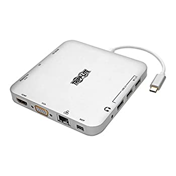 【中古】【インポート品・未当て嵌める】Tripp Lite USB C縛ステイション（USBこしき付き添い人）mDP HDMI VGA GbE PD 4K、30サイクルで申し受ける