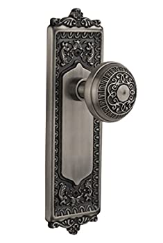 【中古】【輸入品・未使用】Nostalgic Warehouse エッグ&ダーツプレート エッグ&ダーツノブ付き プライバシー保護 アンティークピューター