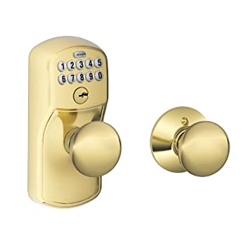 【中古】【輸入品・未使用】Schlage Plymouthキーパッドエントリwith auto-lock and Plymouthノブ FE575 PLY 505 PLY 1|スカイマーケットプラス
