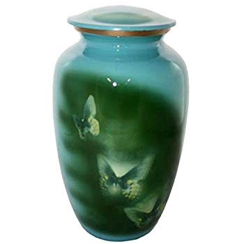 【中古】【インポート品・未当て嵌める】(Adult (Large)) - Butterflies インチ Flight Cremation Urn by Beautiful Life Urns - Funeral Urn Adorned with a Serene Butterfly Design (Larg