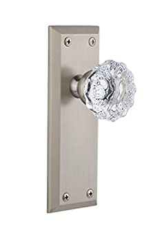 【中古】【輸入品・未使用】Grandeur Fifth Avenueプレートwith Fontainebleauクリスタルノブ、Passage???2.375インチ、サテンニッケル