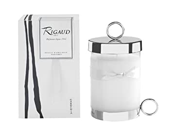【中古】【インポート品・未当て嵌める】Rigaud Paris%ｶﾝﾏ% Gardenia%ｶﾝﾏ% Bougie D\u0027ambiance Parfumee%ｶﾝﾏ% Large Candle%ﾀﾞﾌﾞﾙｸｫｰﾃ%Modele Complet%ﾀﾞﾌﾞﾙｸｫｰﾃ% with Metal Silver Snuf