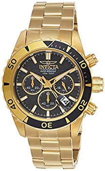【中古】【輸入品・未使用】[インビクタ] 腕時計 Pro Diver 石英 43mm ケース ゴールド ステンレス鋼ストラップ 木炭ダイヤル 20187 メンズ [並行輸入品]