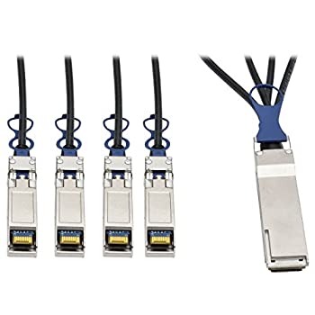【中古】【輸入品・未使用】Tripp Lite 40GbE QSFP+ to 10GbE SFP+ Passive Copper Breakout Cable QSFP-4SFP10G-CU1M Compatible 2M 6.5' - 40GBase direct attach cable -