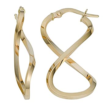【中古】【インポート品・未当て嵌める】Kooljewelry 14K黄色ゴールド インフィニティイヤリング