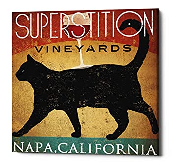 【中古】【輸入品・未使用】Ryan Fowler エピックグラフィティ 「Superstition Vineyards Cat」 ジークレーキャンバスウォールアート 12%ﾀﾞﾌﾞﾙｸｫｰﾃ% x 12%ﾀﾞﾌﾞﾙｸｫｰﾃ% イエロ