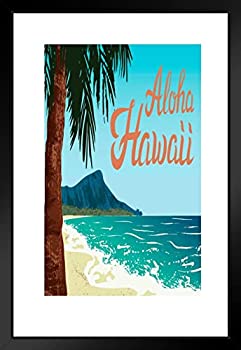 【中古】【インポート品・未当て嵌める】張り出し ファウンドリー ワイキキ 砂浜 オアフ島 アロハ アロハ州 ヤシ科の木 波乗り ビンテージ 引っ敷き一こま 作物刷り上げる 壁かざり付ける 20x2