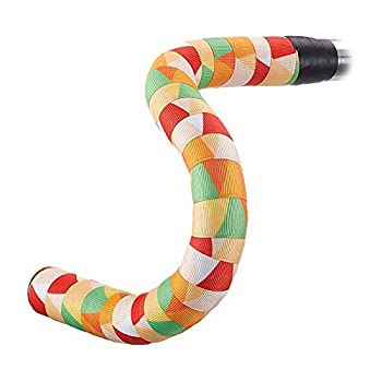 【中古】【インポート品・未当て嵌める】Serfas シュロの葉銀輪ハンドルバーテープ (黄色/オレンジ色/菩提樹緑であること/白いこと３角形)