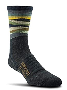 【中古】【輸入品・未使用】Farm to Feet マックスパッチ 軽量 テクニカル 3/4クルーメリノウールソックス チャコール、M