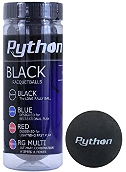【中古】【インポート品・未当てはめる】(1) - Python 3 Ball Can Black Racquetballs (Long Rally Ball )