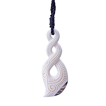 【中古】【輸入品・未使用】81stgeneration Maori double twist pylorus paua abalone bone pendant necklace｜スカイマーケットプラス