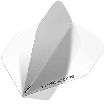 【中古】【輸入品・未使用】F6157 Hardcore White Extra Thick Standard ailettes de flechettes - 5 jeux par paquet (15 ailettes de flechettes a Total)