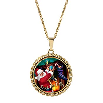【中古】【輸入品・未使用】サンタColorized JFK Half Dollarゴールドトーンロープベゼルコインペンダントネックレス