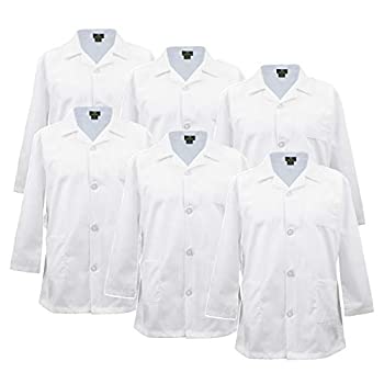 【中古】【輸入品・未使用】Natural Uniforms 子供用 ユニ ラボコート コスチューム ソフトファブリック マルチパック (5/6、ホワイト 6PK サイズ 5/6)