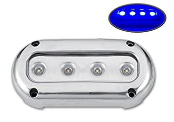 【中古】【輸入品・未使用】Pactrade Marine Bright S.S.316 水中ライト スタンドアロンユニットボート 4 LED 10W 表面取り付け ブルー