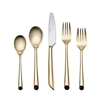 【中古】【輸入品・未使用】Towle Living 5213011 Satin Gold Wave 20-Piece Flatware Set%カンマ% Silver