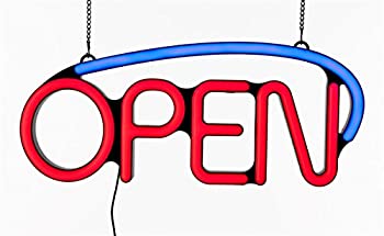 【中古】【インポート品・未当て嵌める】displays2goアニメーションLED息吹きReads Open白熱電球、青碧と赤いこと(ledopen11?)