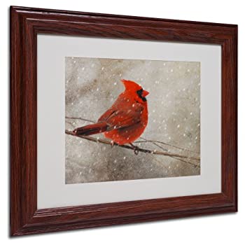 【中古】【輸入品・未使用】Trademark Fine Art Cardinal in Winter by Lois Bryan キャンバスアートワーク 木製フレーム入り 11 x 14インチ 11 by 14-Inch LBr053-W1114MF｜スカイマーケットプラス