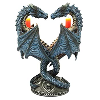【中古】【輸入品・未使用】Altar Drake Double Dragon Candle Holder Stand Sculptural Home Decor 23cm Tall|スカイマーケットプラス
